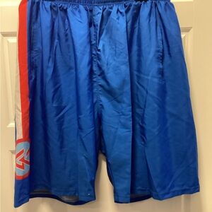 DC Men's Athletic Shorts - Blue with Red and White Accents